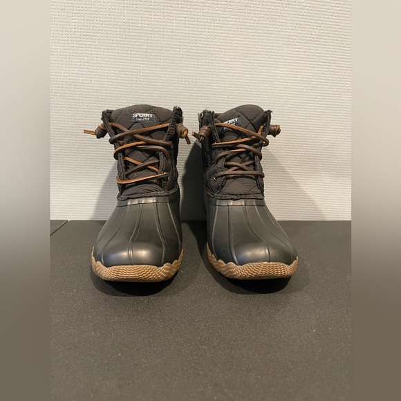 Sperry Black Matte Children Salwater Water Resistant Boots - Picture 7 of 7
